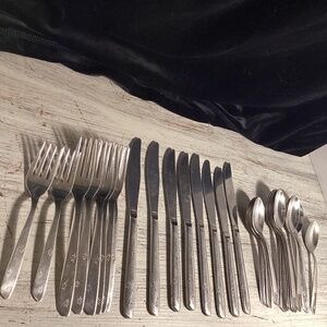 MCM SUPERIOR Stsinless NIGHT SKY ATOMIC STARS Flatware set of 6 PLUS (29 pieces)